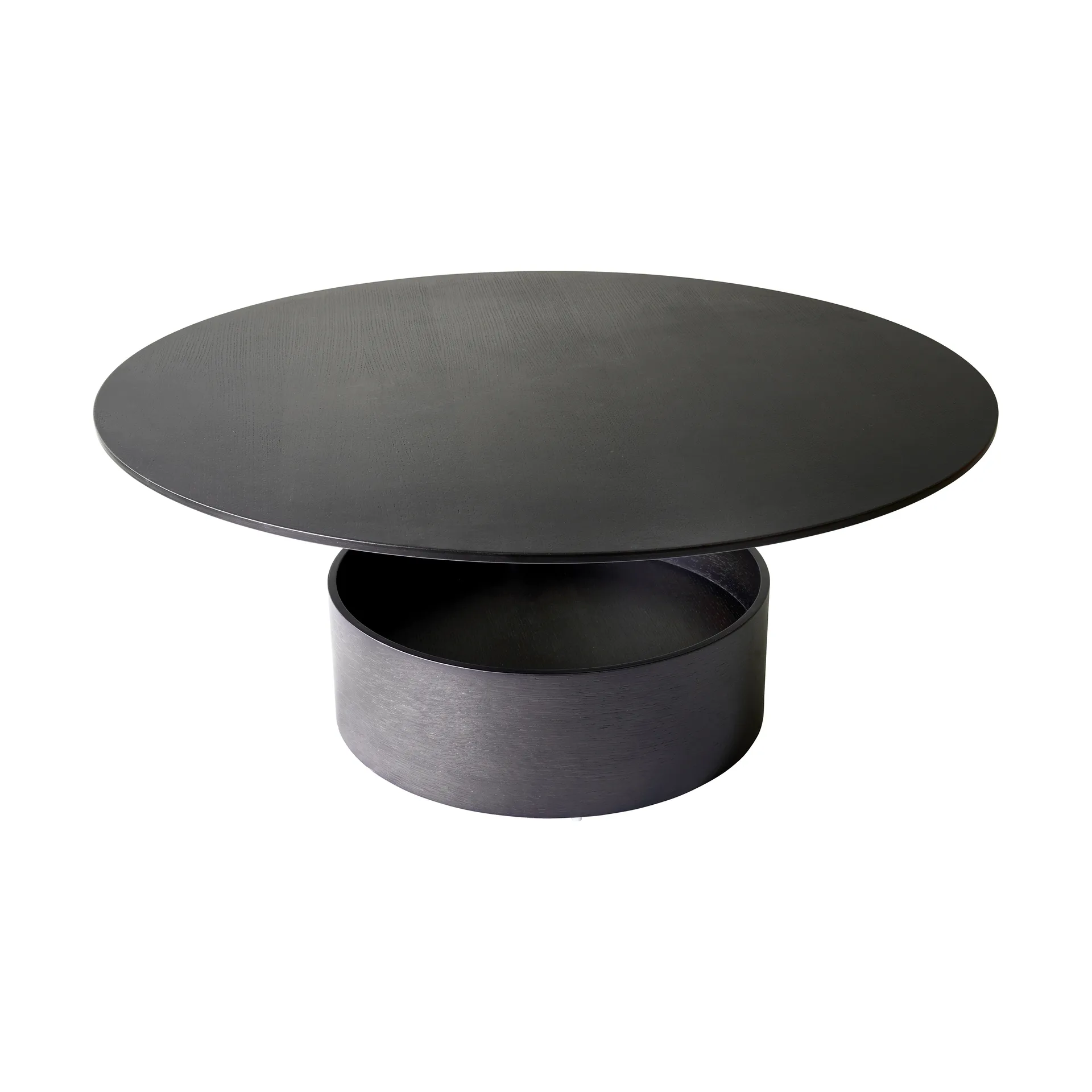 Mesa de centro Parasol L Ø90 cm, Dark stained oak Maze