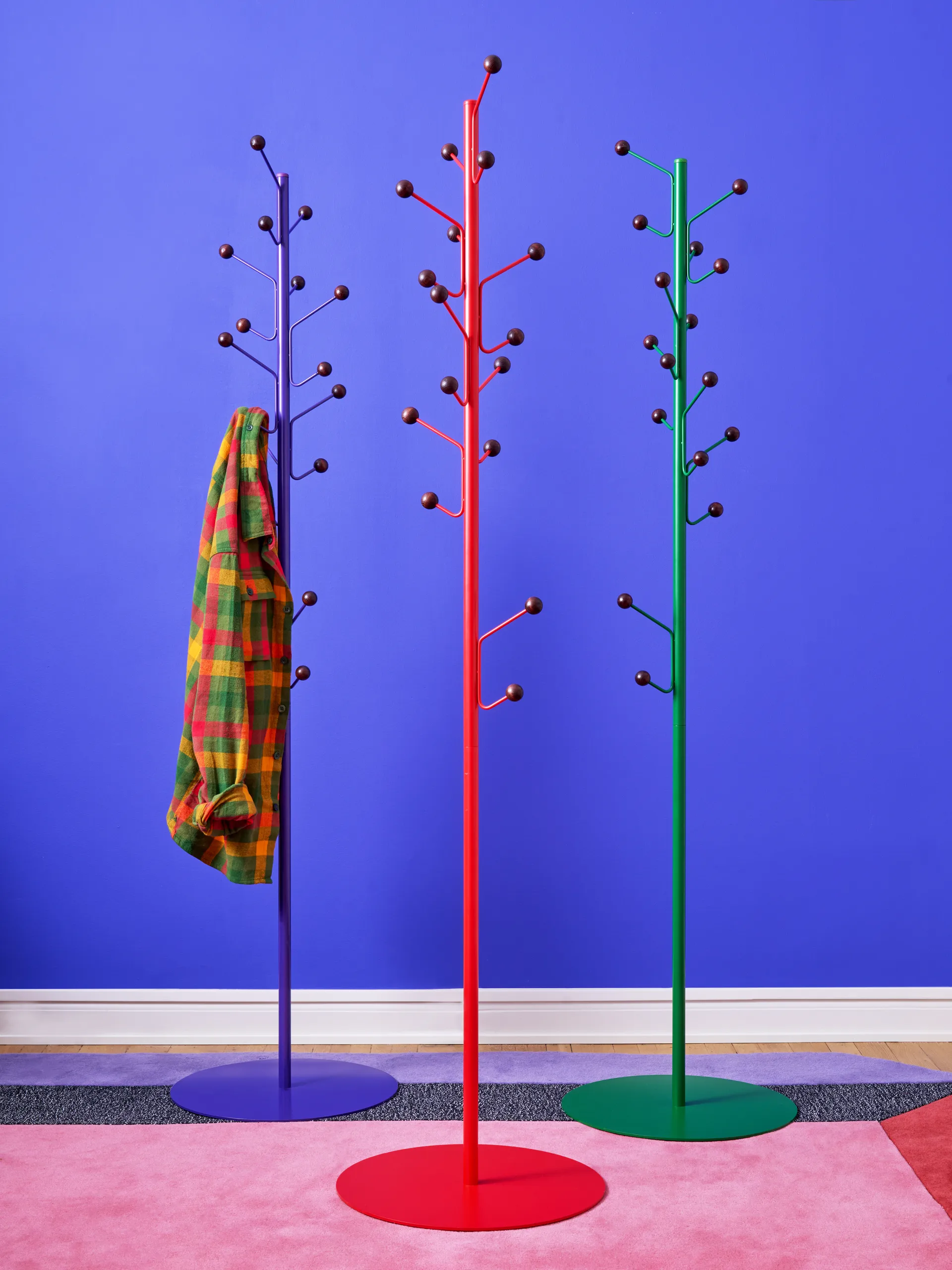 Perchero Bill Floor, Verde-marrón oscuro Maze