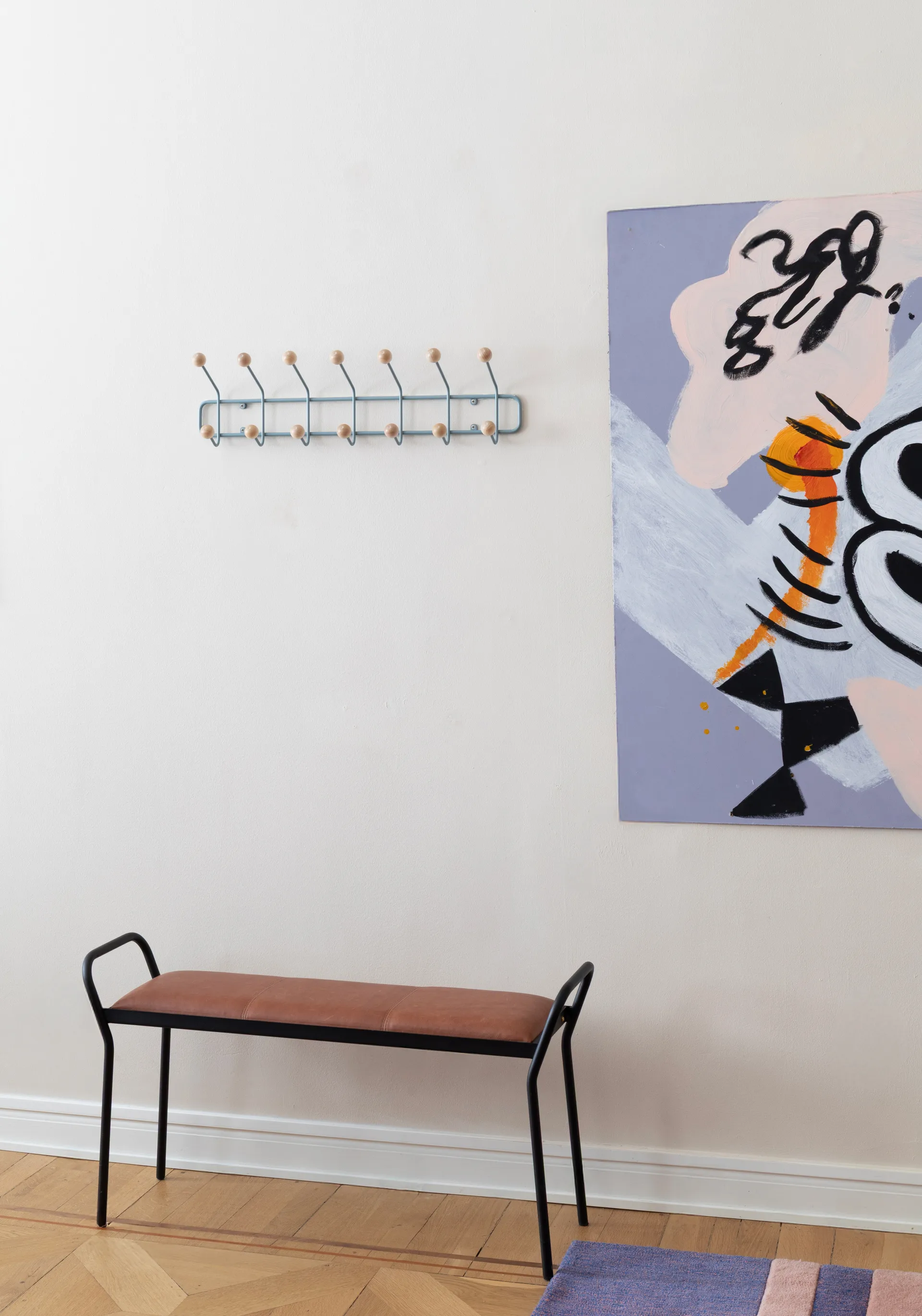 Perchero Bill Horizontal S, Pigeon blue Maze