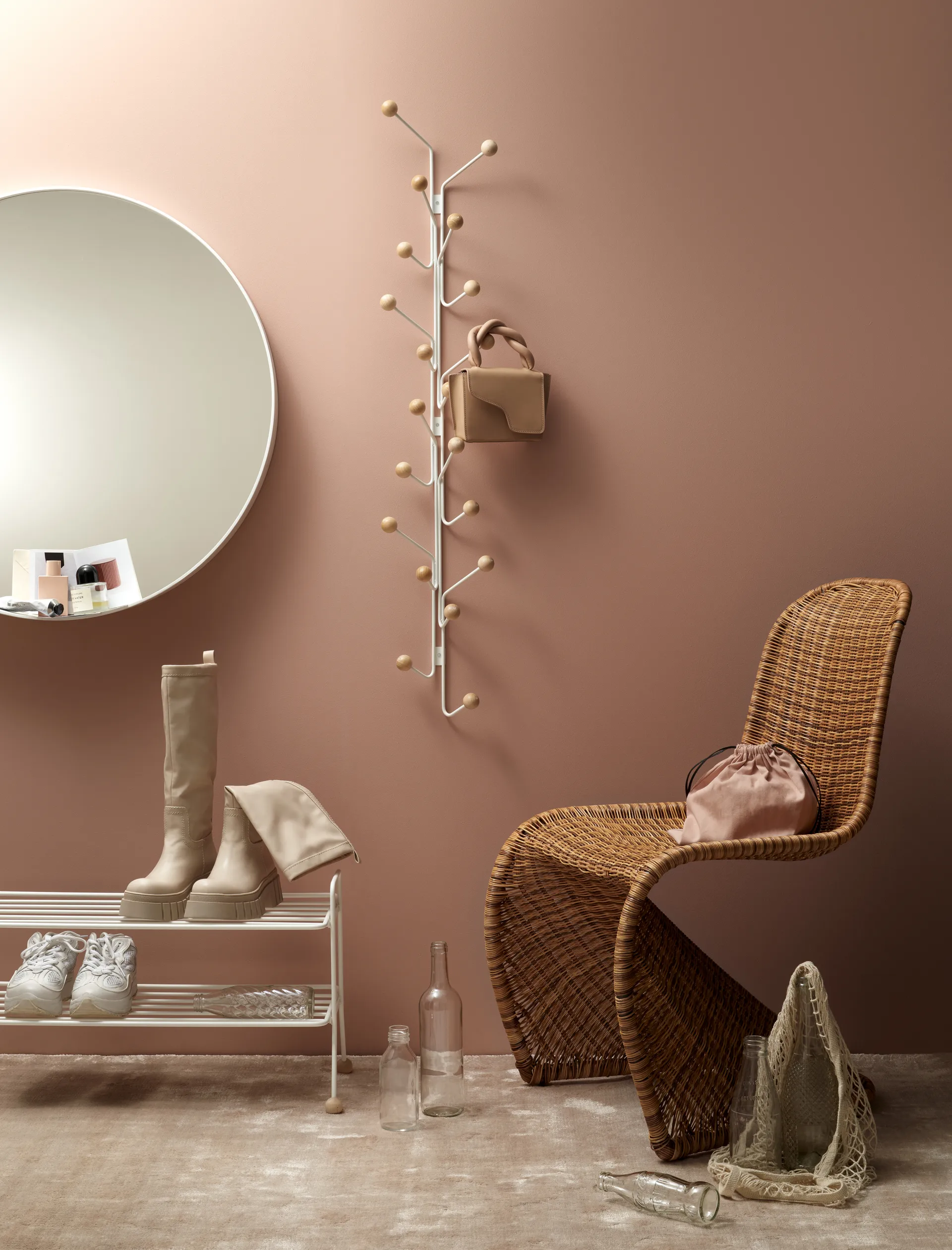 Perchero Bill Vertical, Greige Maze