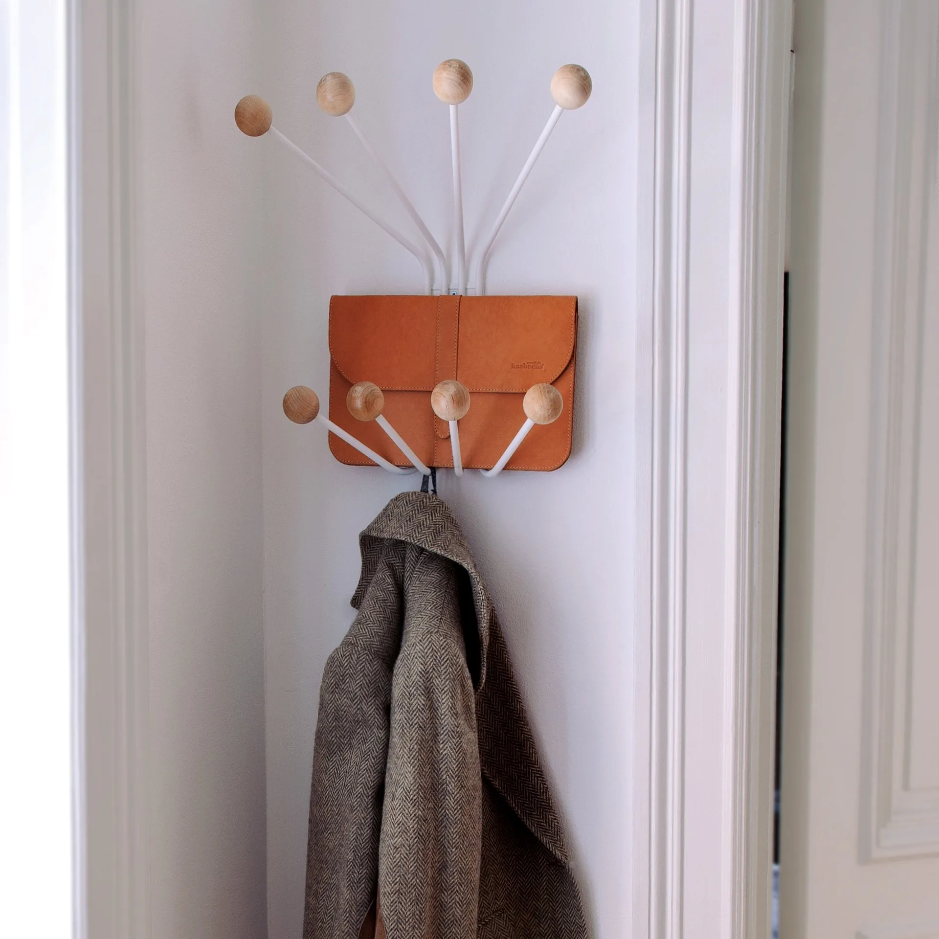 Perchero de pared Bill S, blanco Maze