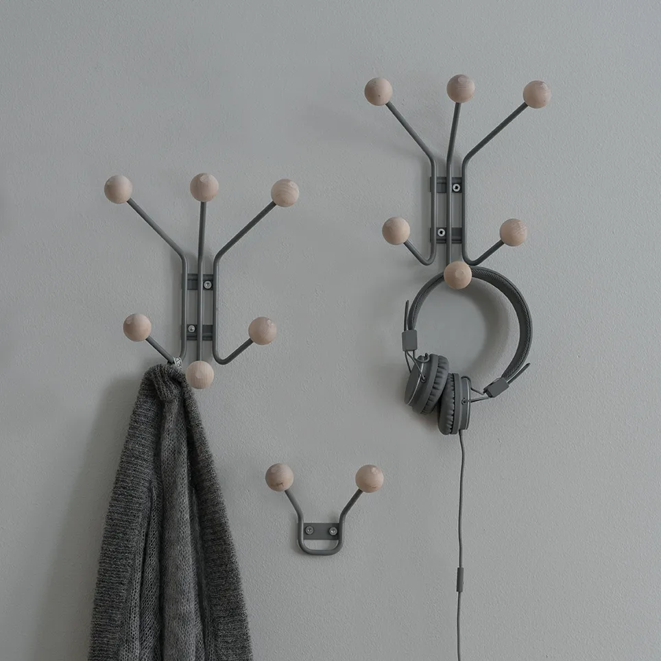 Perchero de pared Bill XS, gris Maze