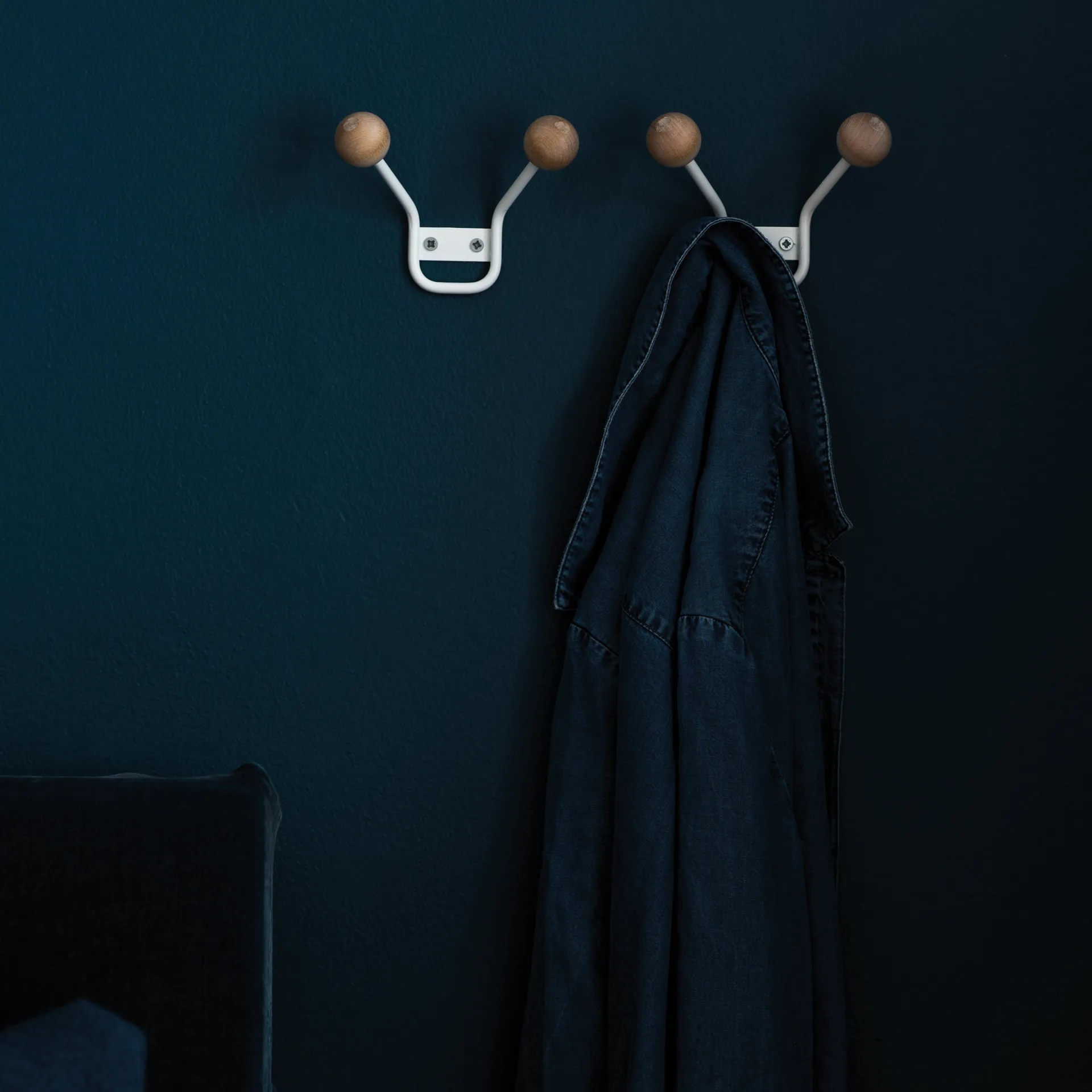 Perchero de pared Bill XXS, blanco Maze