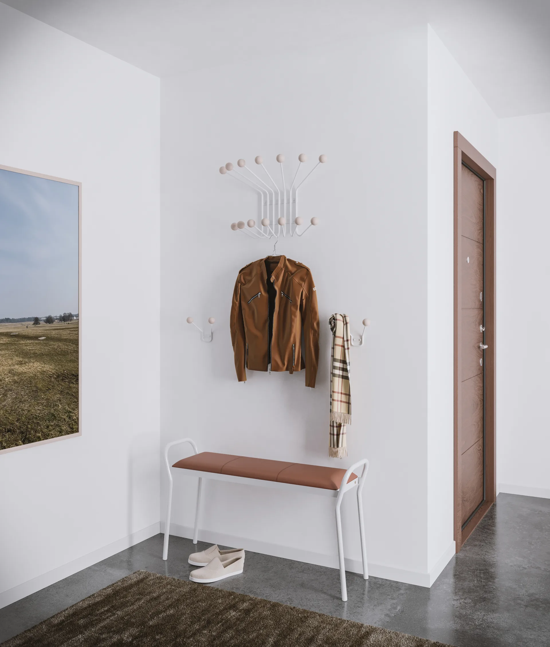 Perchero de pared Bill XXS, Greige Maze