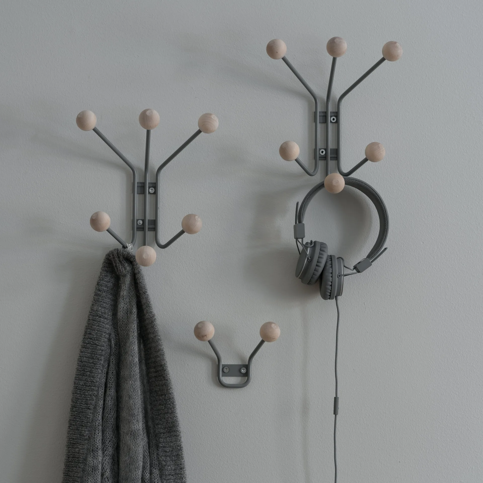 Perchero de pared Bill XXS, gris Maze