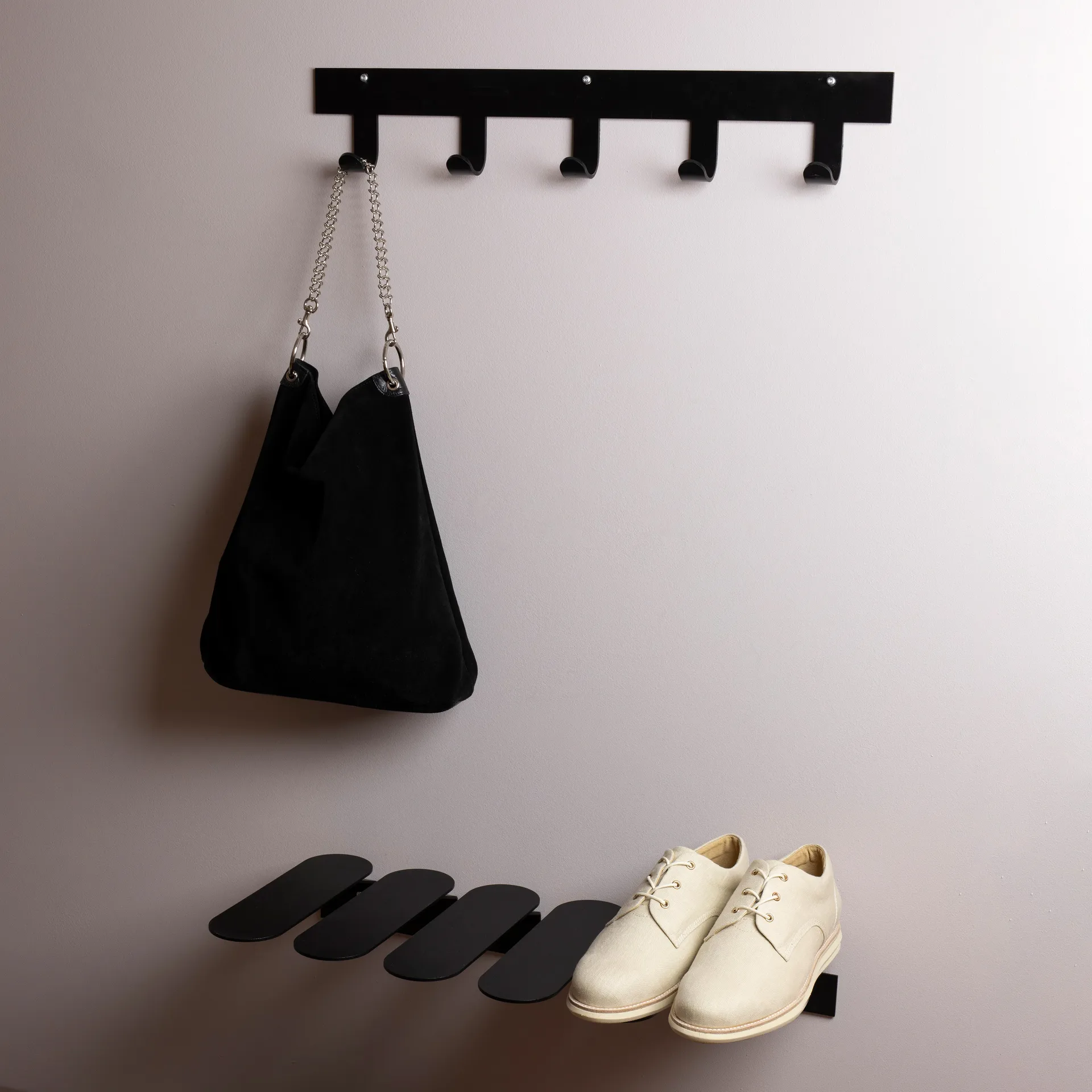 Perchero de pared Only Hooks, negro Maze