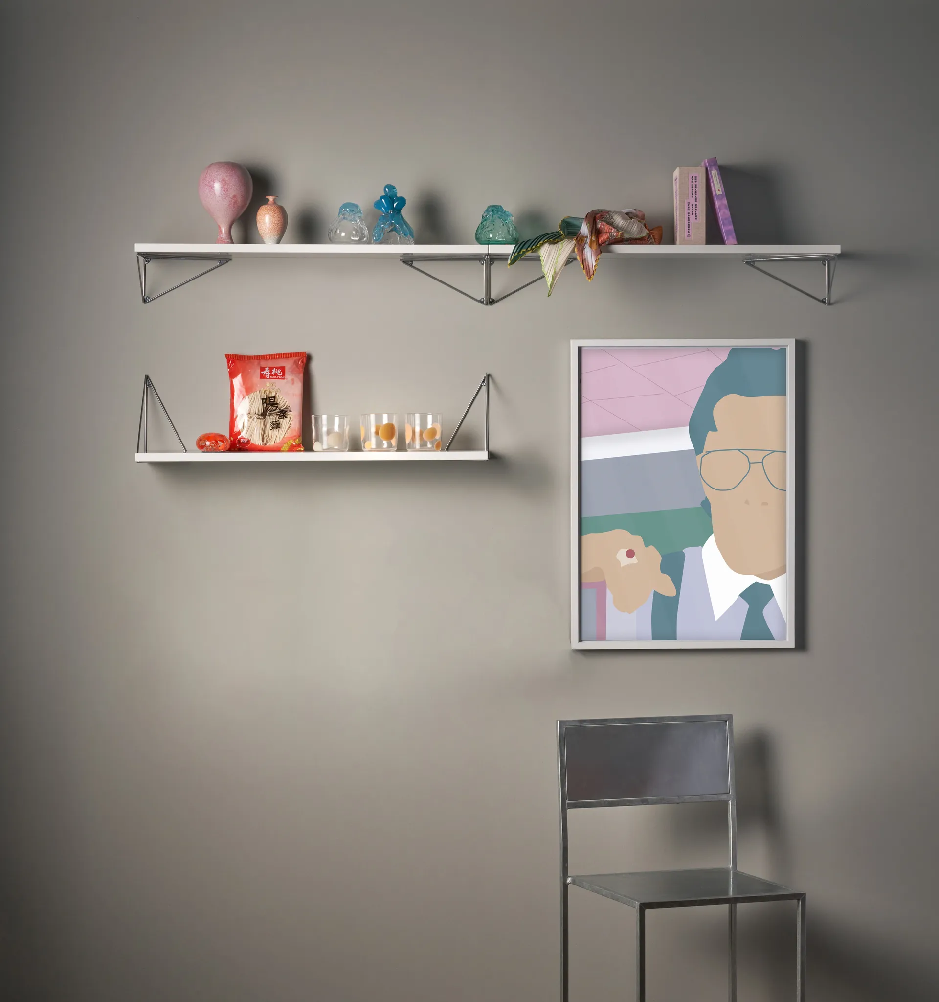 Sistema de estanterías Pythagoras Bundle A blanco-cromo Maze