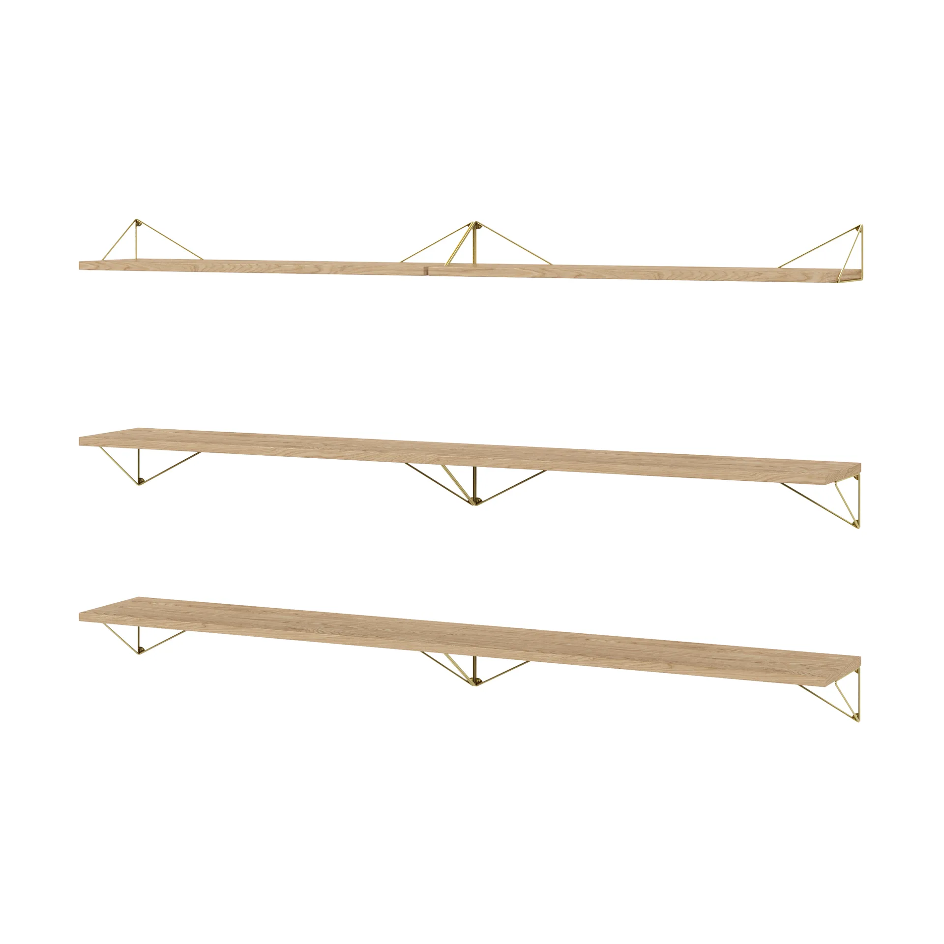 Sistema de estanterías Pythagoras Bundle B roble-latón,  Maze