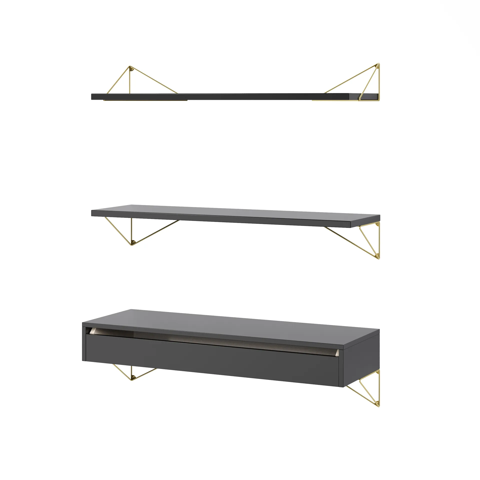 Sistema de estanterías Pythagoras Bundle C negro-latón,  Maze
