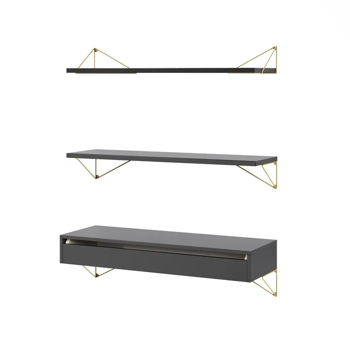 Sistema de estanterías Pythagoras Bundle C negro-latón - Maze