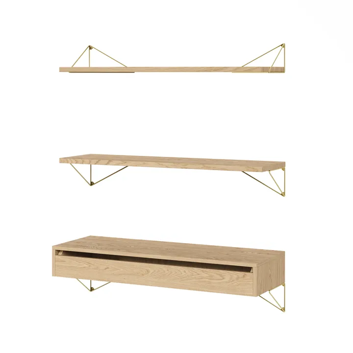 Sistema de estanterías Pythagoras Bundle C roble-latón - Maze