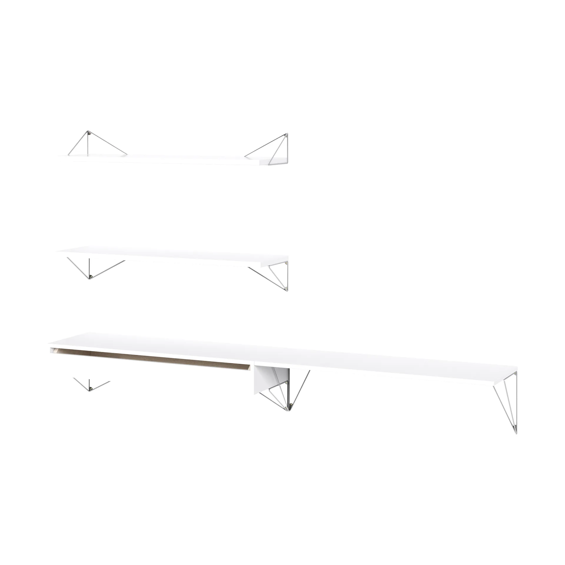 Sistema de estanterías Pythagoras Bundle D blanco-cromo Maze