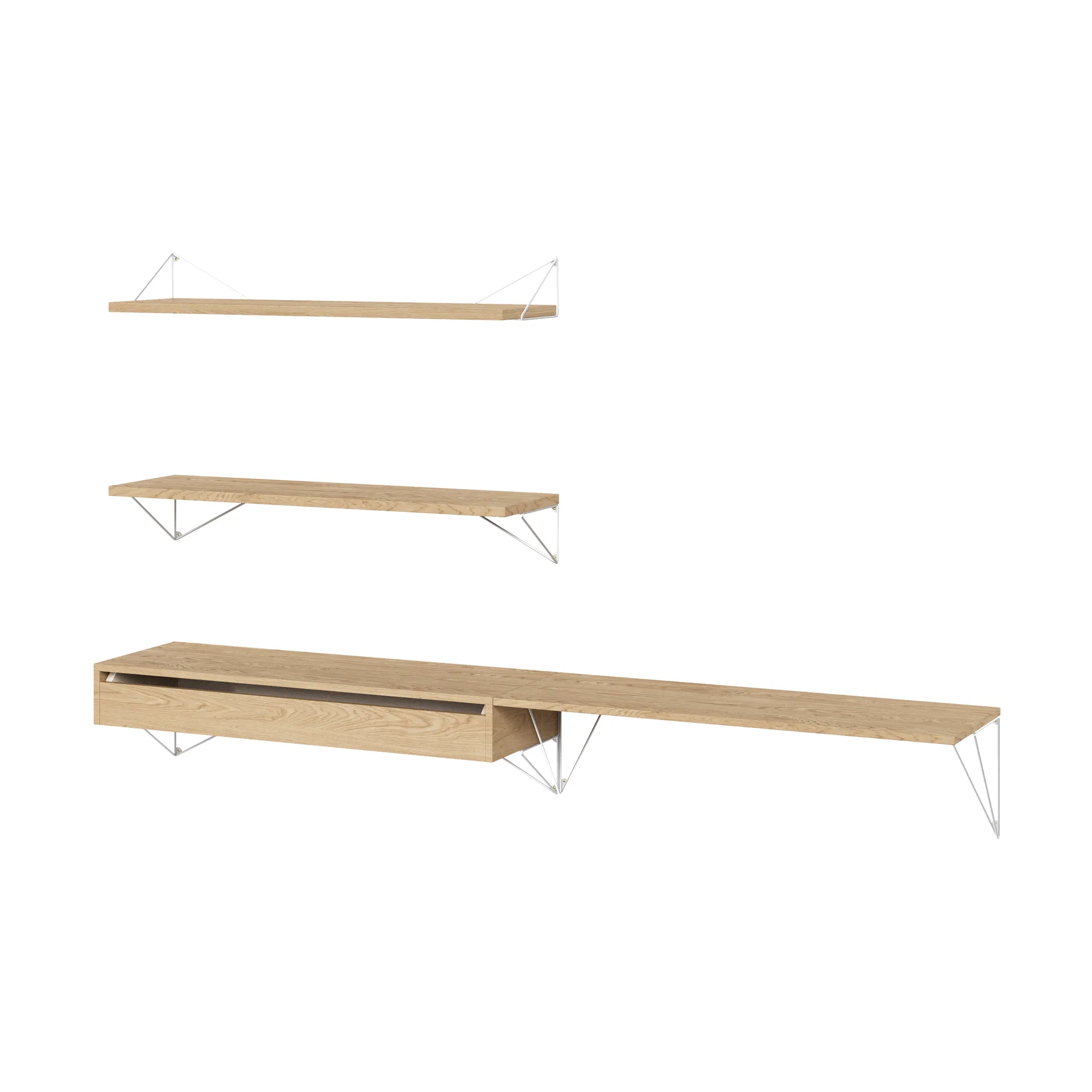 Sistema de estanterías Pythagoras Bundle D roble-blanco,  Maze