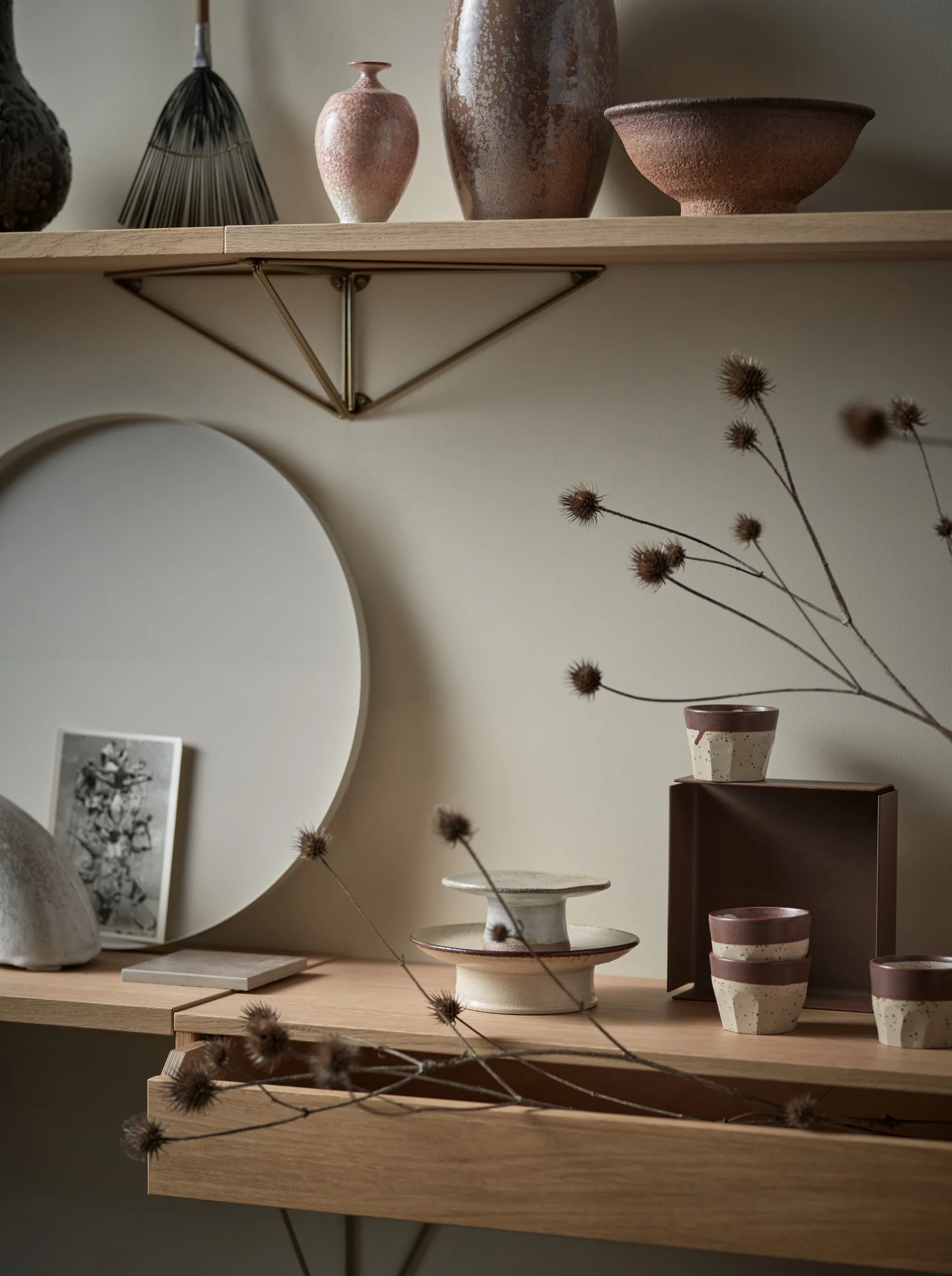 Sistema de estanterías Pythagoras Bundle D roble-latón Maze