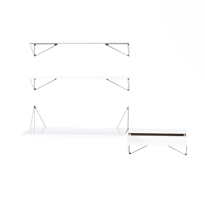 Sistema de estanterías Pythagoras Bundle E blanco-cromo - Maze