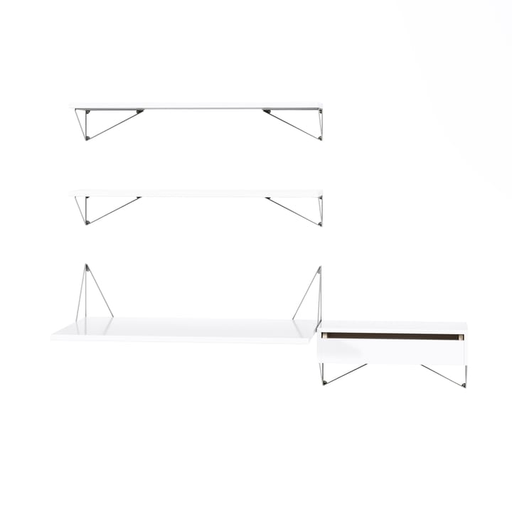 Sistema de estanterías Pythagoras Bundle E blanco-cromo - undefined - Maze