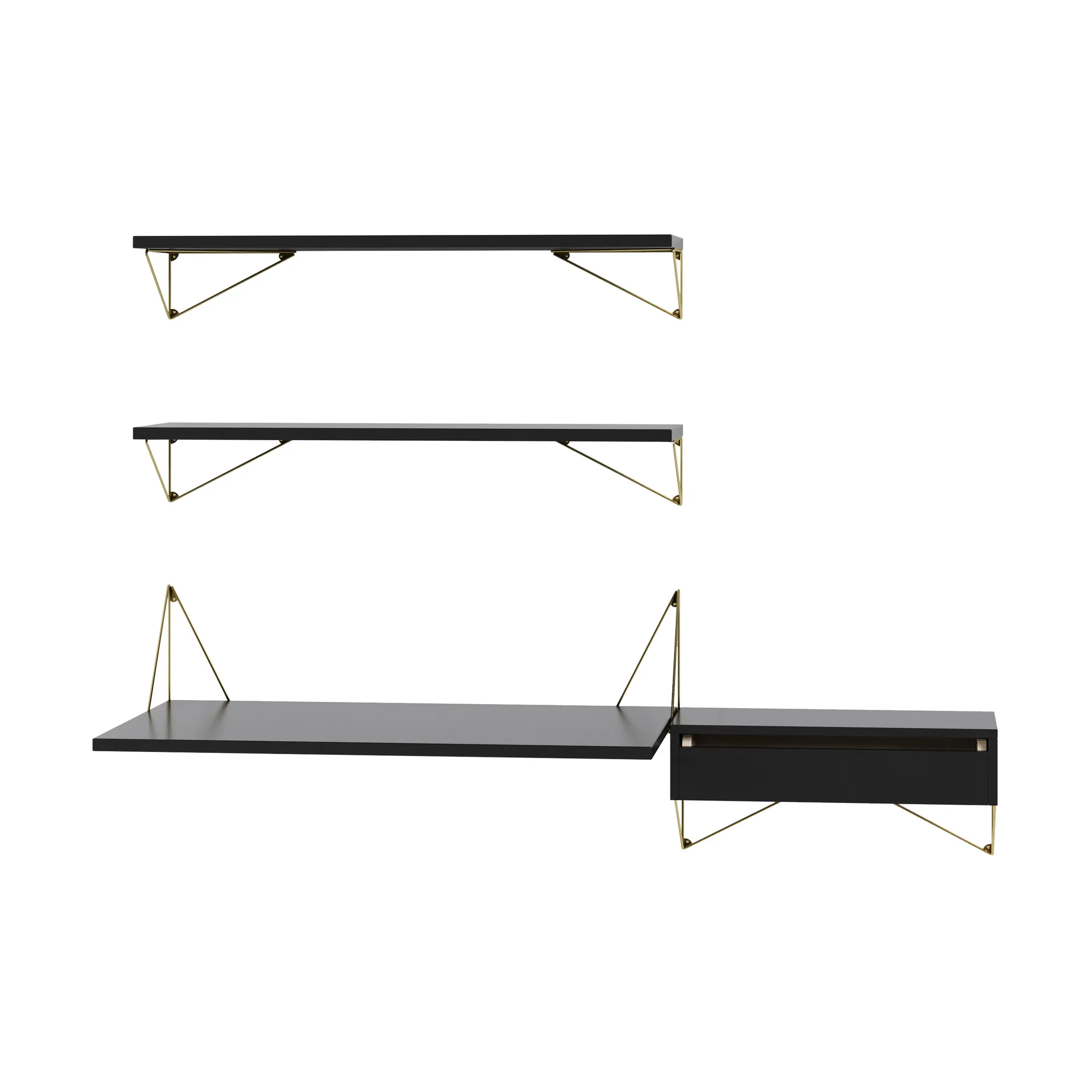 Sistema de estanterías Pythagoras Bundle E negro-latón,  Maze
