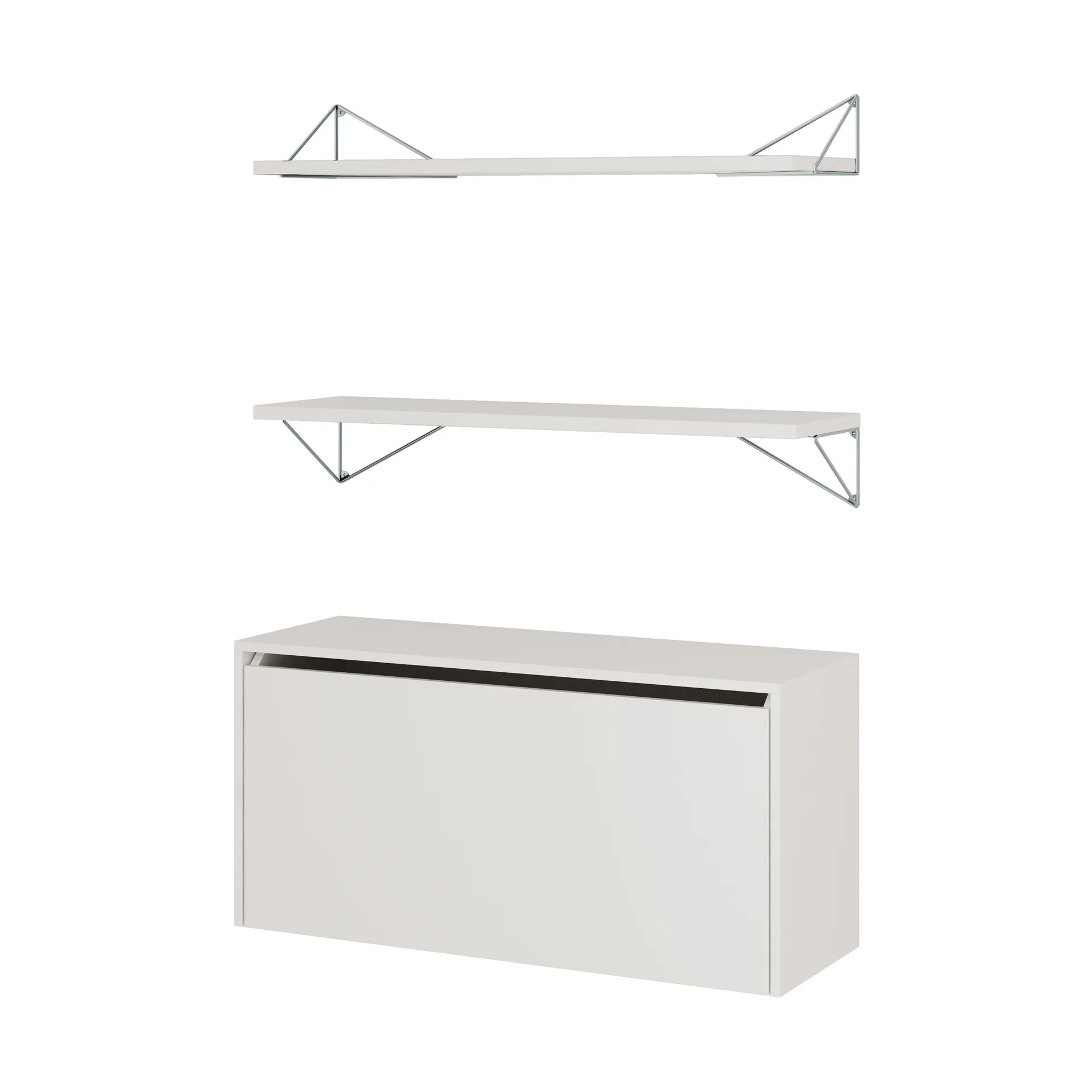 Sistema de estanterías Pythagoras Bundle F blanco-cromo,  Maze