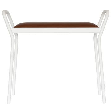 Taburete Anyone - Blanco con cuero coñac vintage - Maze