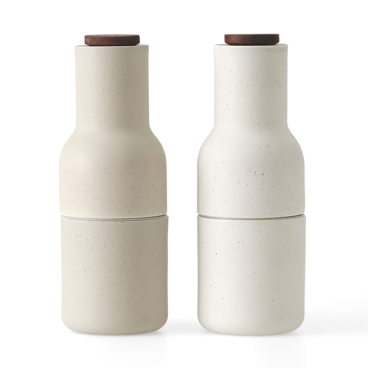 Set de 2 molinillos de especias Bottle Grinder cerámica - Sand (tapa de nogal) - MENU