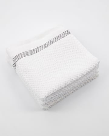 3 Toallas Meraki blanco con líneas grises - 30x30 cm - Meraki