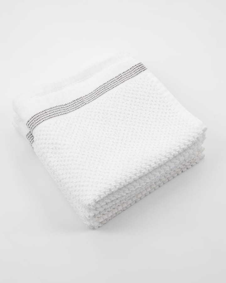 3 Toallas Meraki blanco con líneas grises - 30x30 cm - Meraki