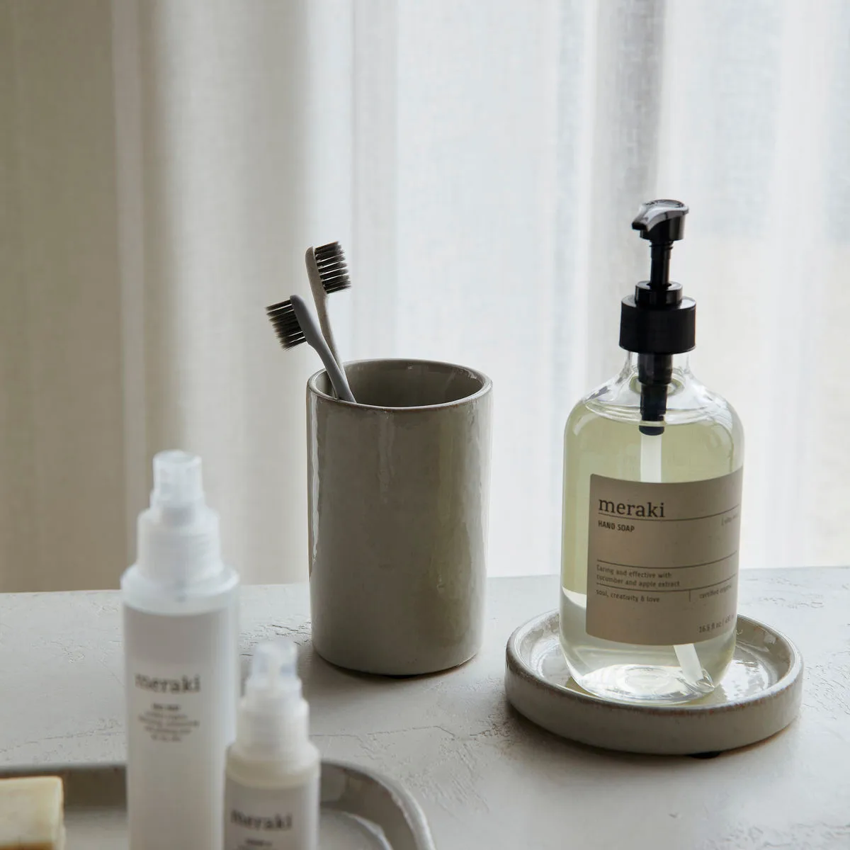 Bote de almacenamiento Datura Ø8 cm, Shellish grey Meraki