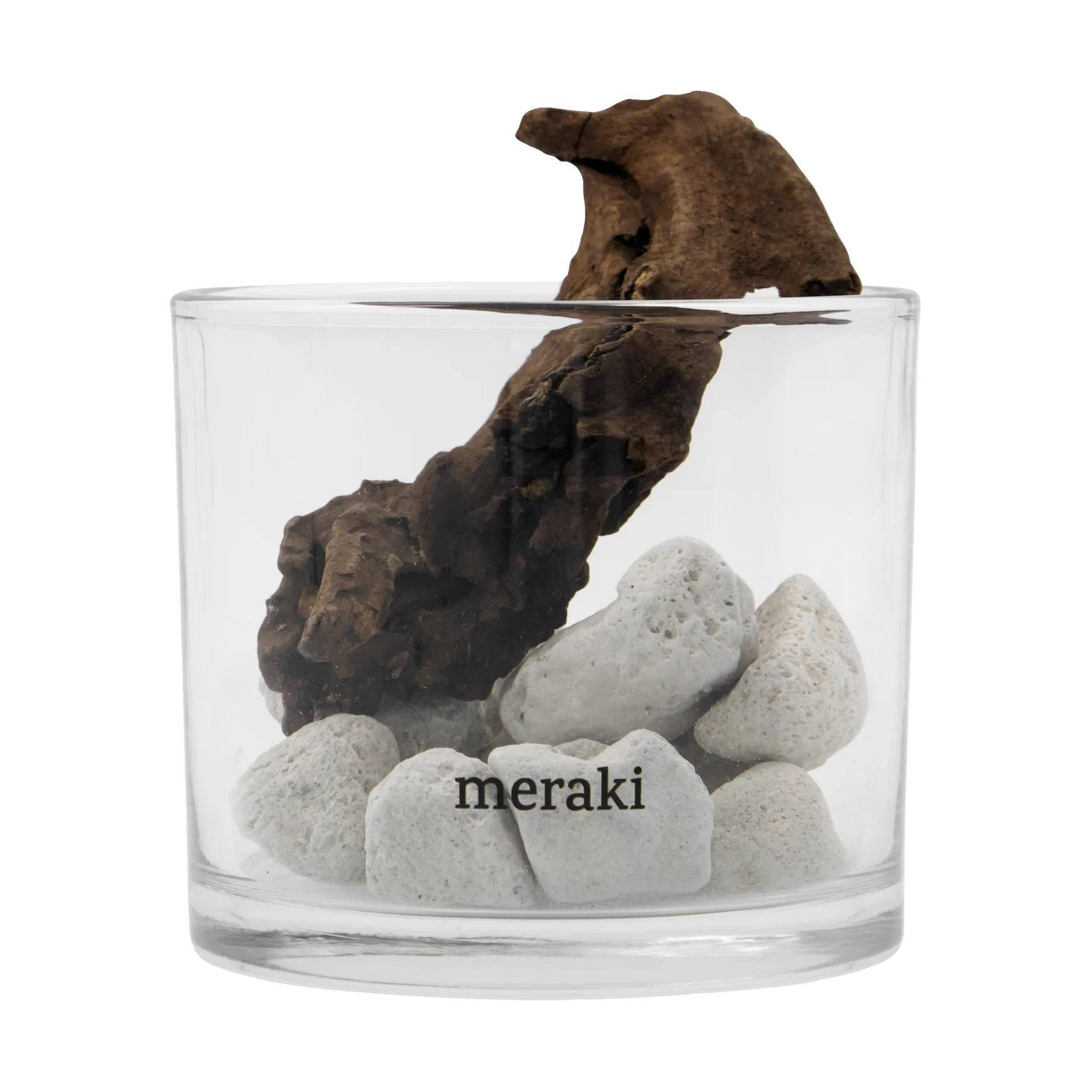 Difusor Meraki de piedra de lava y madera, Blanco Meraki