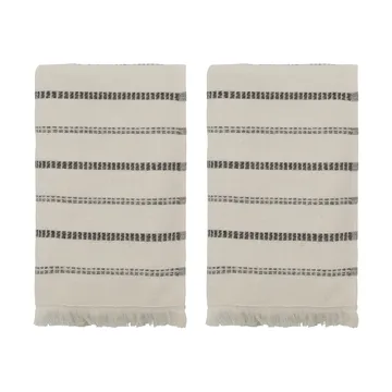 Set de 2 toallas True  - Blanco roto-negro, 50x100 cm - Meraki