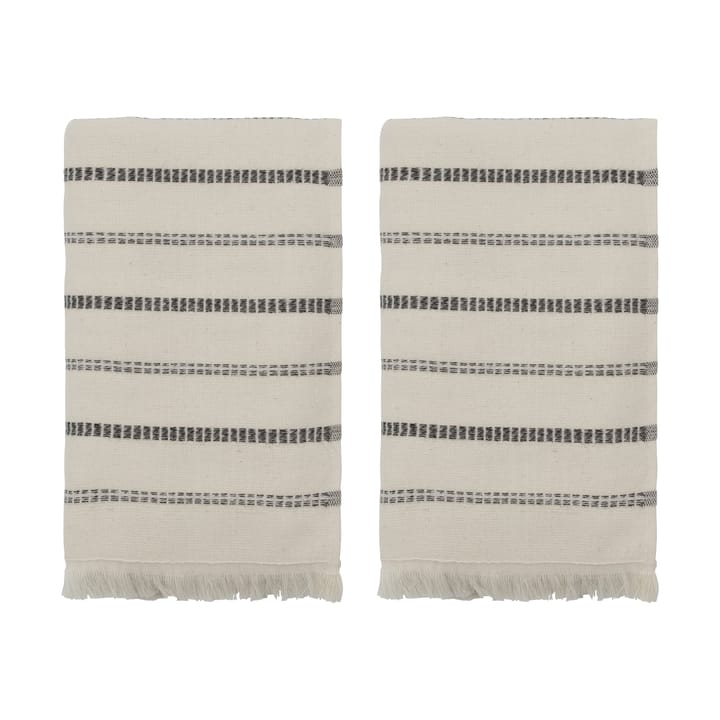 Set de 2 toallas True  - Blanco roto-negro, 50x100 cm - Meraki