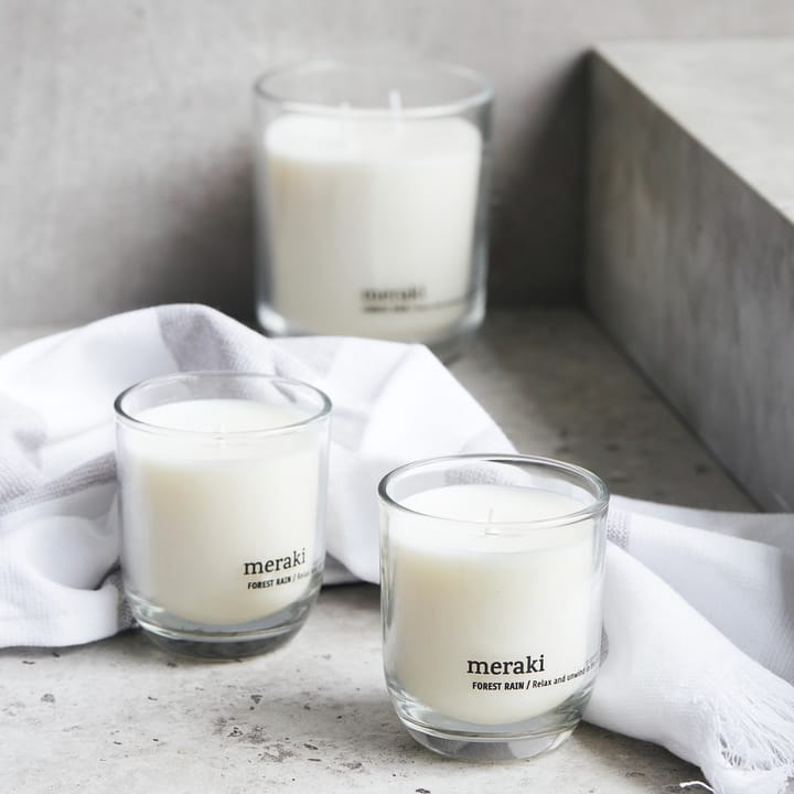 Set de 2 velas perfumadas Meraki 22 horas, Forest rain Meraki