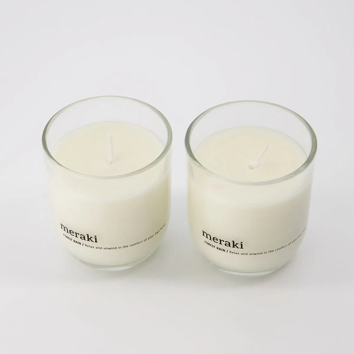 Set de 2 velas perfumadas Meraki 22 horas, Forest rain Meraki