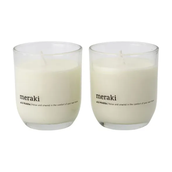 Set de 2 velas perfumadas Meraki 22 horas, Wild meadow Meraki