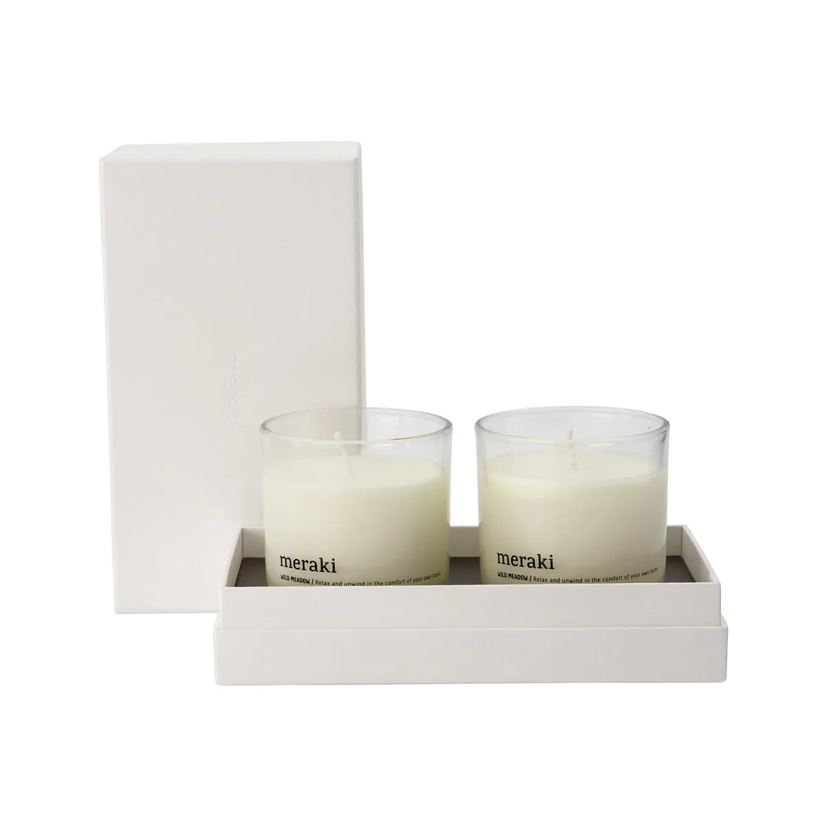 Set de 2 velas perfumadas Meraki 22 horas, Wild meadow Meraki