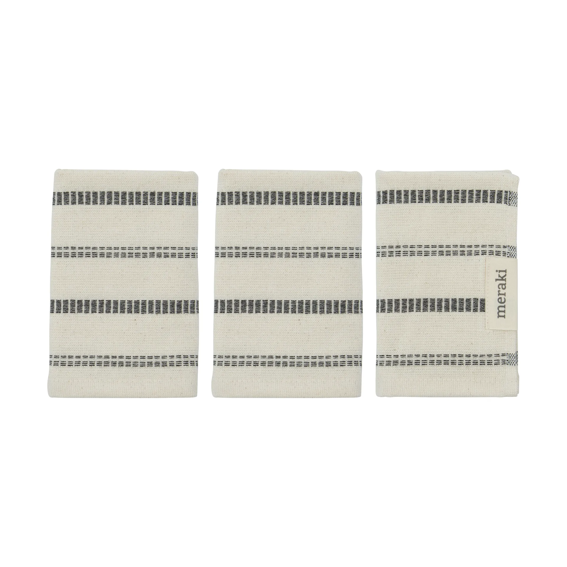 Set de 3 toallitas True, Blanco roto-negro Meraki