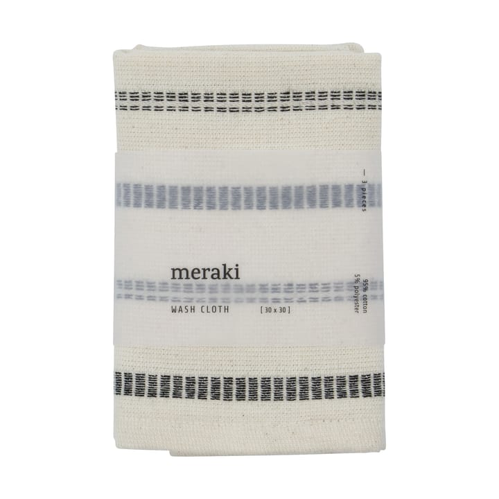 Set de 3 toallitas True, Blanco roto-negro Meraki