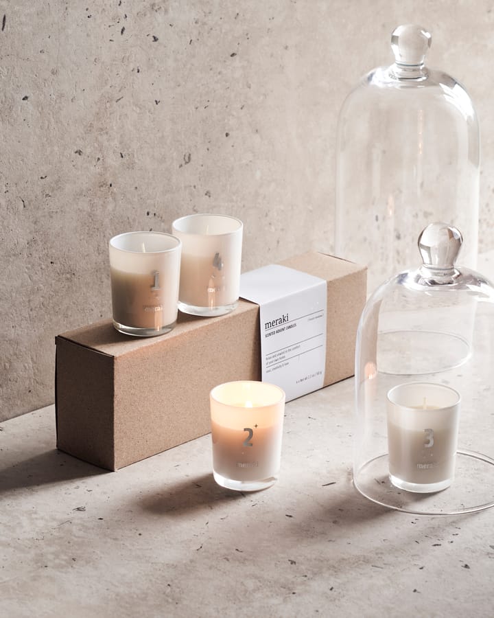 Set de 4 velas perfumadas Meraki advent, Frozen meadow Meraki