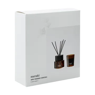 Set de regalo Meraki con varitas y vela aromática - Silent amber - Meraki