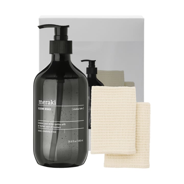 Set de regalo Meraki detergente para platos y estropajo, 3 piezas - Shadow lake - Meraki