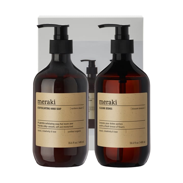 Set de regalo Meraki jabón de manos y detergente líquido - Exfoliating Northern star, Blossom breeze - Meraki