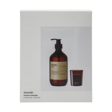 Set de regalo Meraki jabón de manos y vela perfumada - Northern dawn + dark wood - Meraki