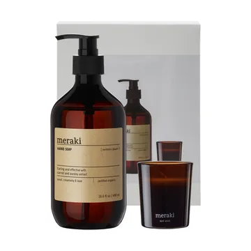 Set de regalo Meraki jabón de manos y vela perfumada - Northern dawn + dark wood - Meraki