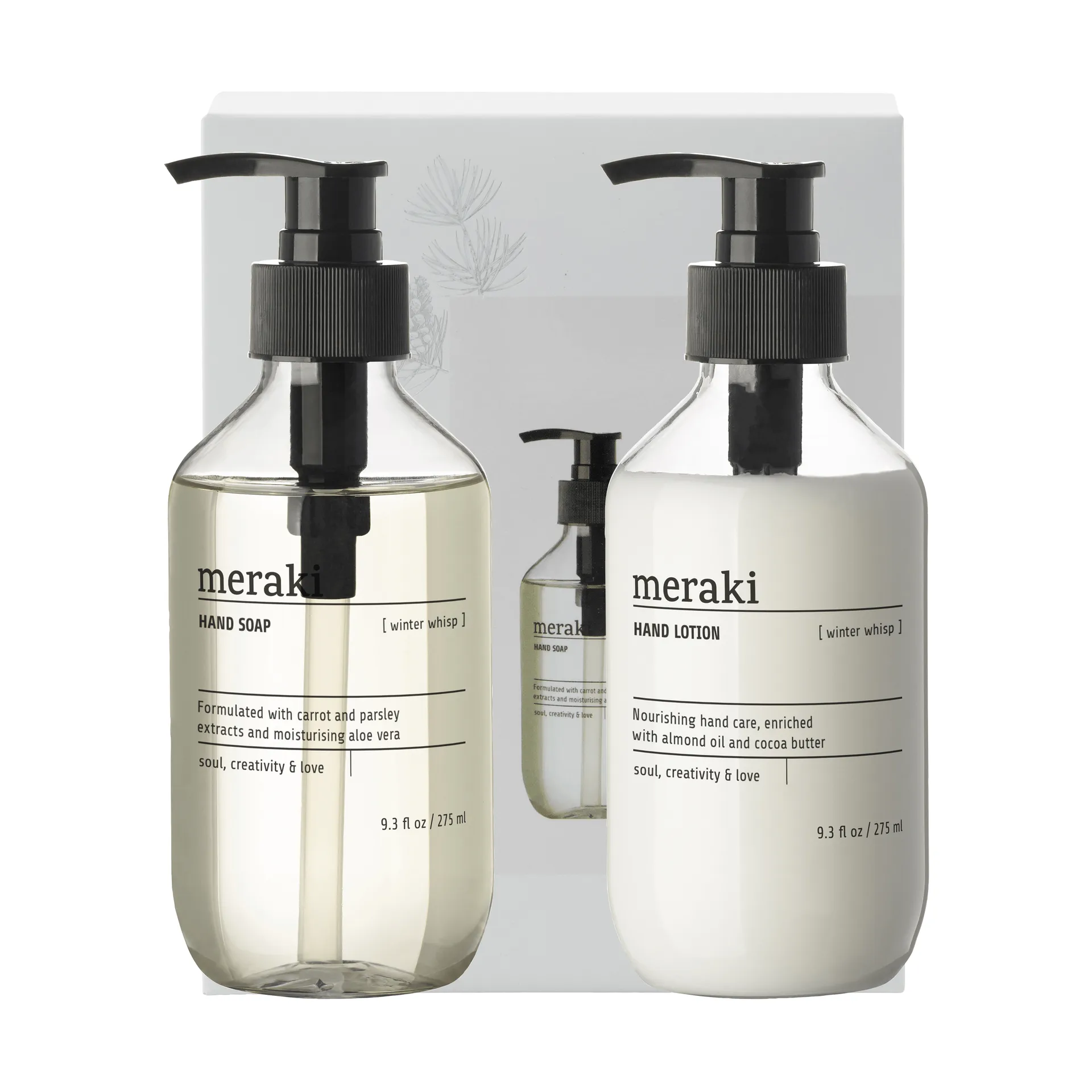 Set de regalo Meraki, jabón y loción para manos, Winter whisp Meraki