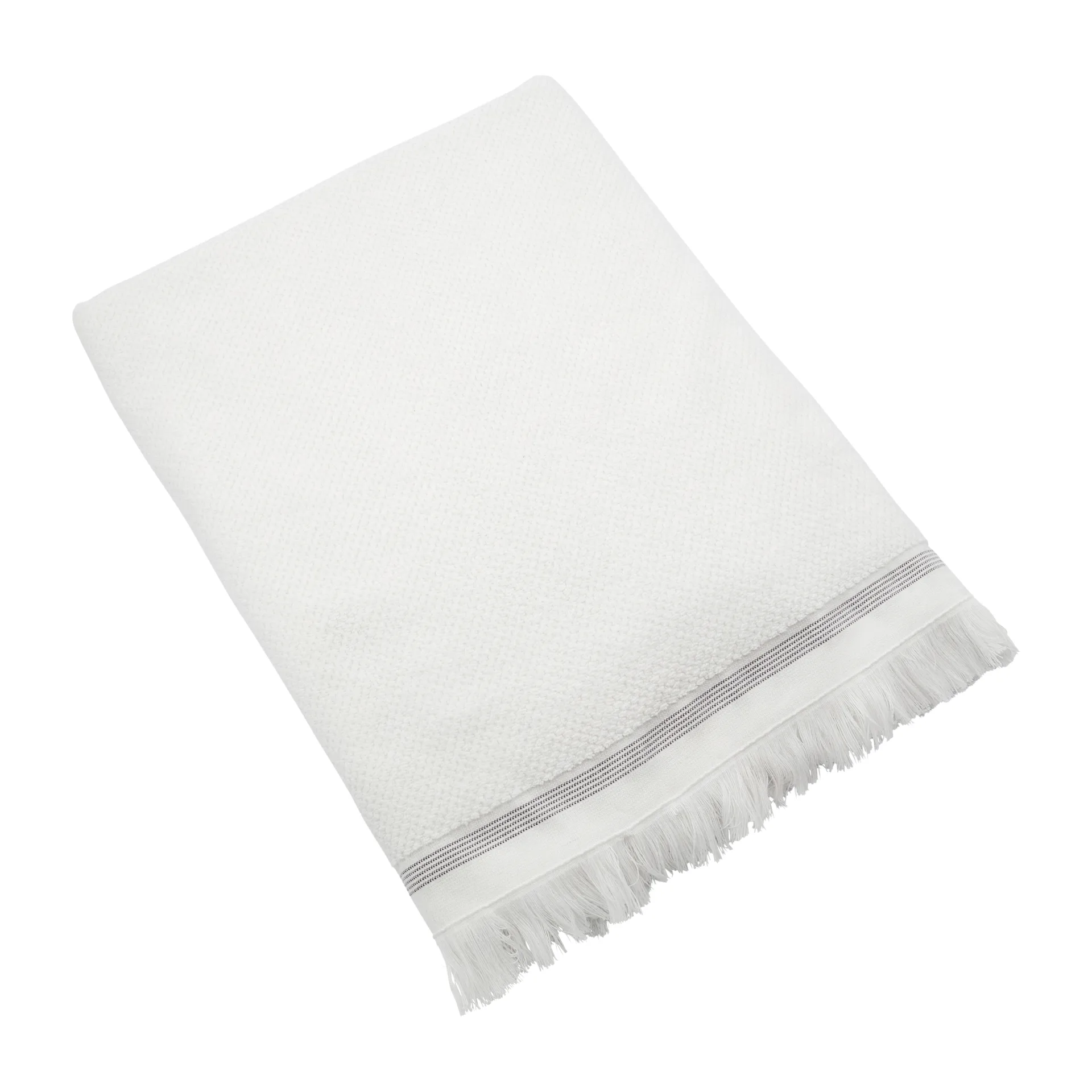 Toalla Meraki blanco con líneas grises, 100x180 cm Meraki