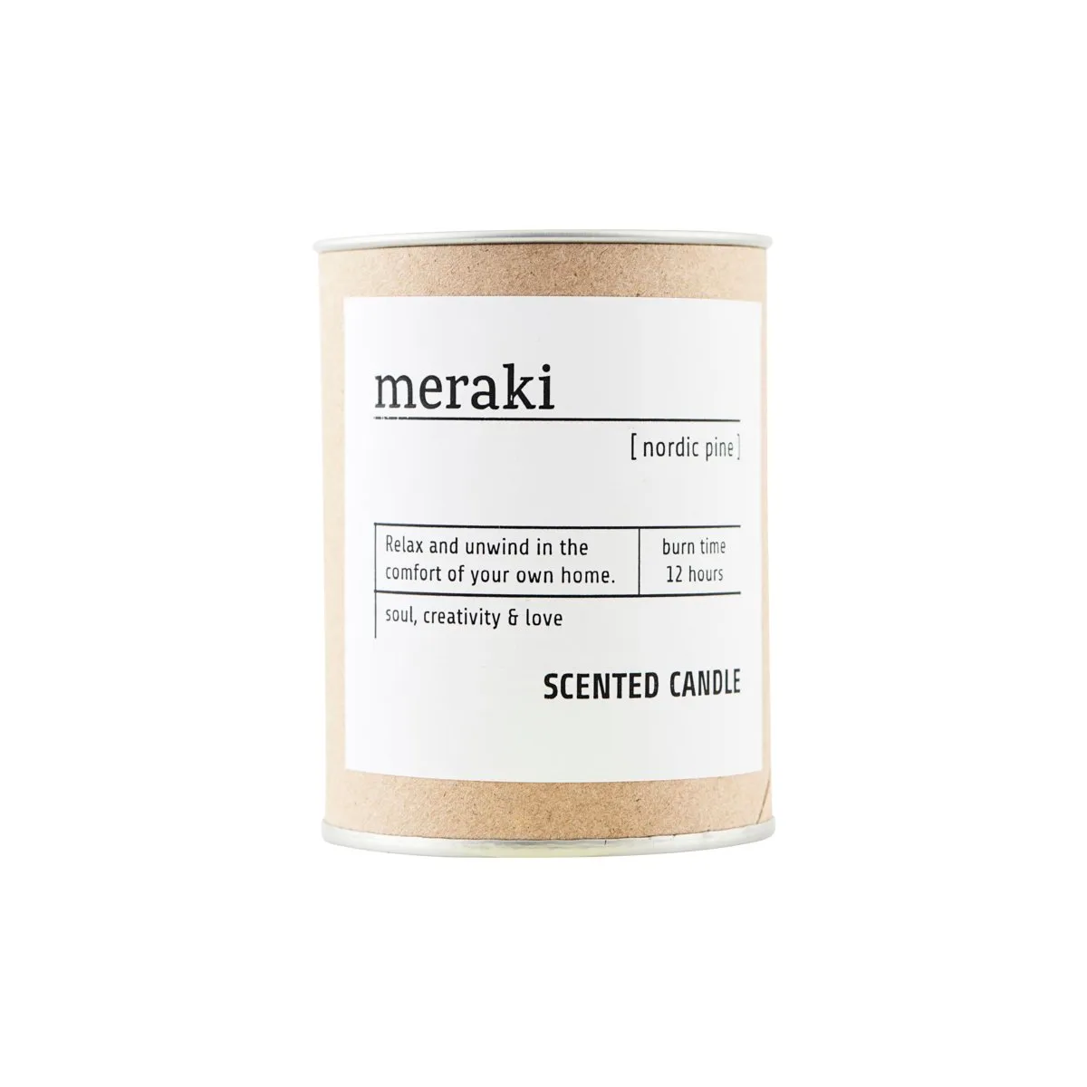 Vela perfumada Meraki marrón, 12h, Nordic pine Meraki