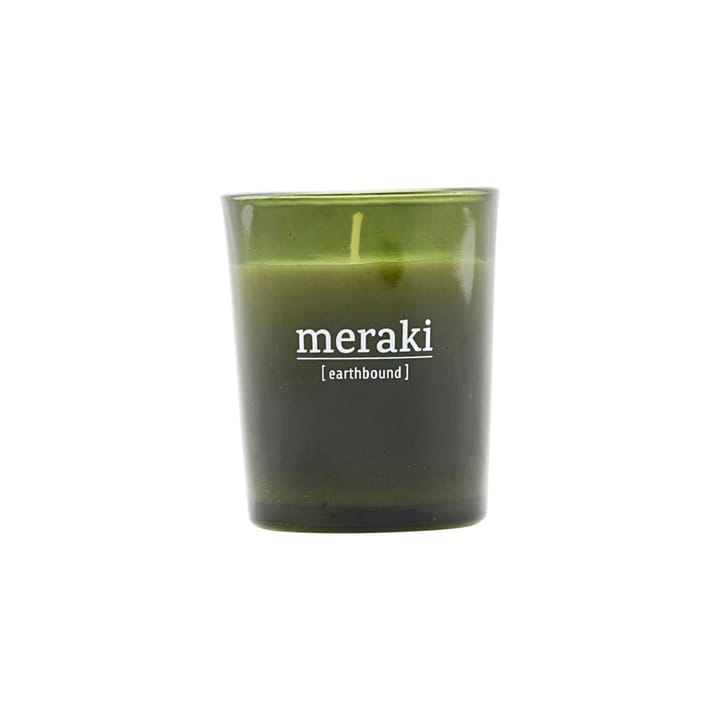 Vela perfumada Meraki vidrio verde 12 horas - Earthbound - Meraki