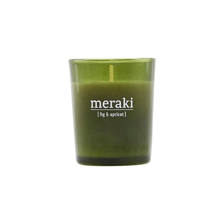 Vela perfumada Meraki vidrio verde 12 horas - Fig-apricot - Meraki