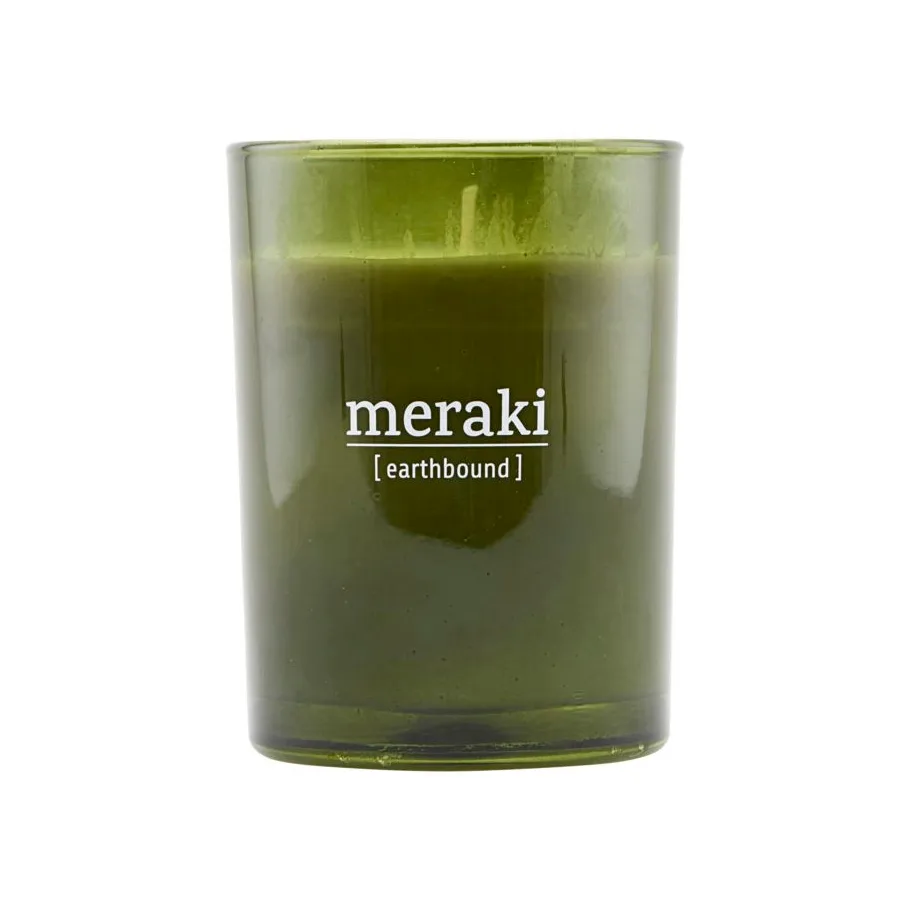 Vela perfumada Meraki vidrio verde 35 horas, Earthbound Meraki