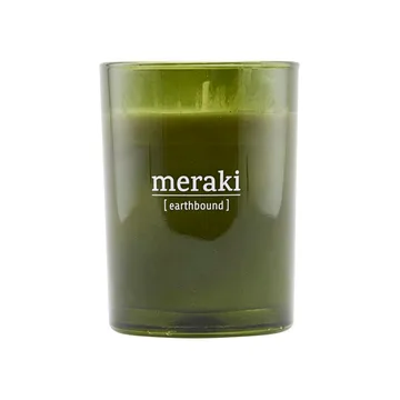 Vela perfumada Meraki vidrio verde 35 horas - Earthbound - Meraki
