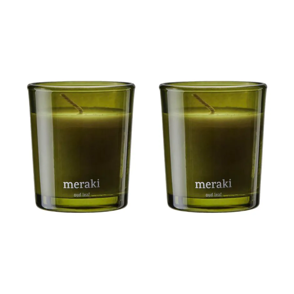 Velas perfumadas 12 horas Meraki 12, 2-pack, Oud leaf Meraki